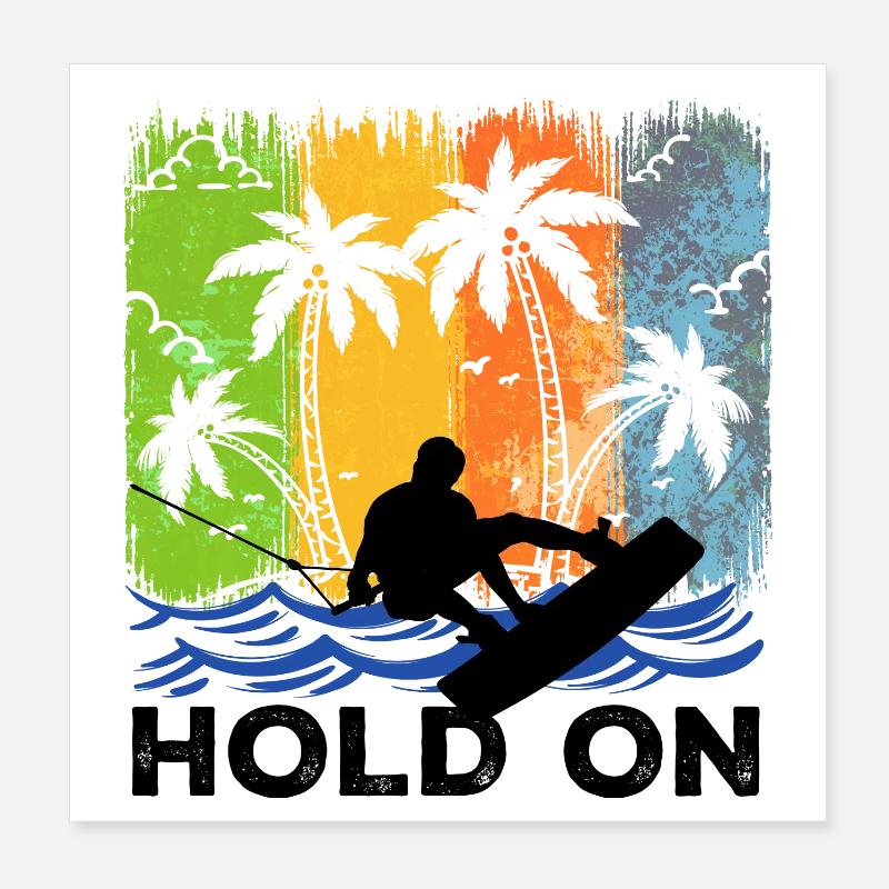 Kitesurfer Statement Wakeboard Surf Ski nautique Poster 20 x 20 cm