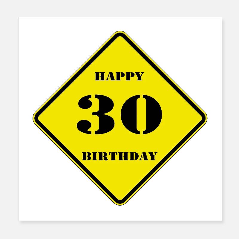 30th Birthday , Sign , Happy Birthday (25) Poster 8" x 8" (20x20 cm)