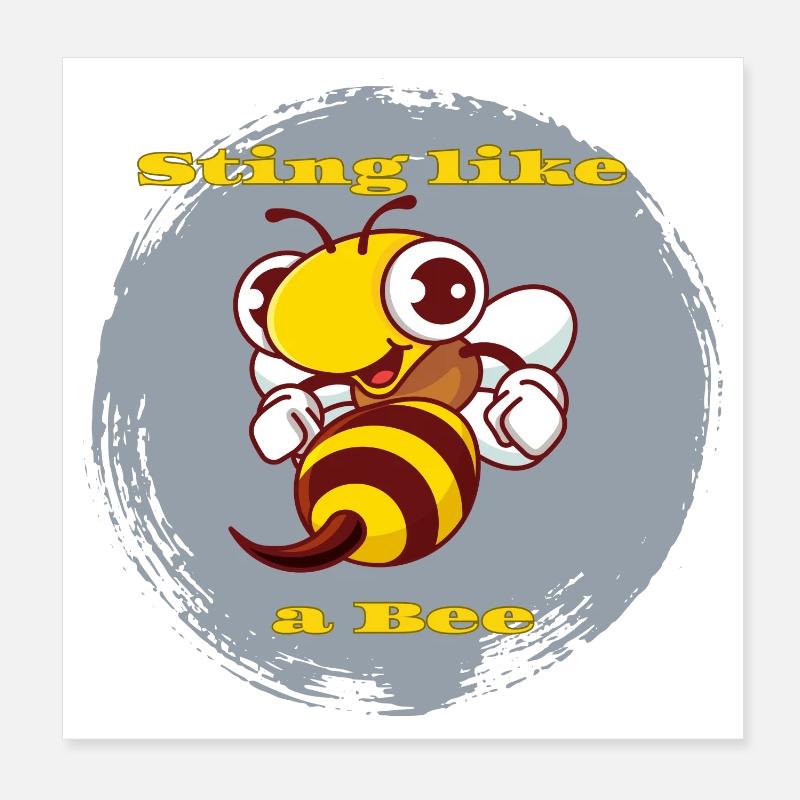 Piquer comme une abeille Poster 20 x 20 cm