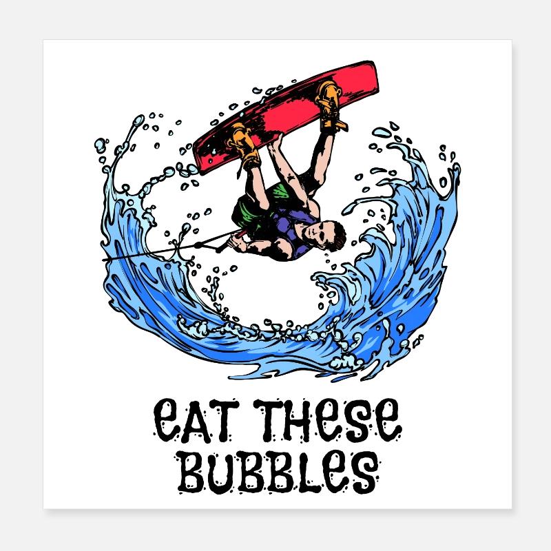 Surfen Kitesurfer Statement Wakeboard Surfbrett Poster 20x20 cm