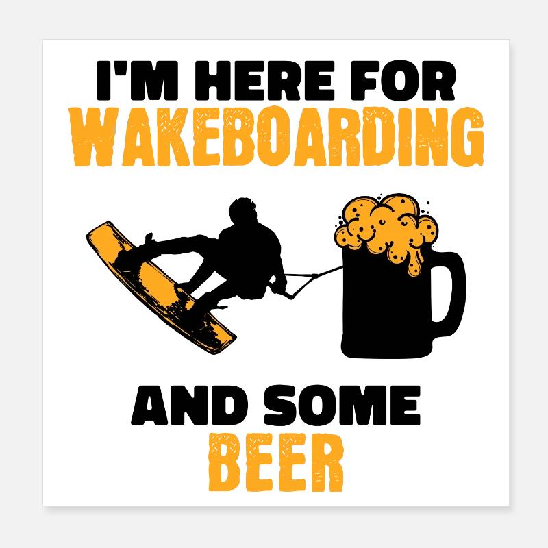 Surfing, Wakeboard, Kitesurfer, Statement Surfing Poster 8" x 8" (20x20 cm)