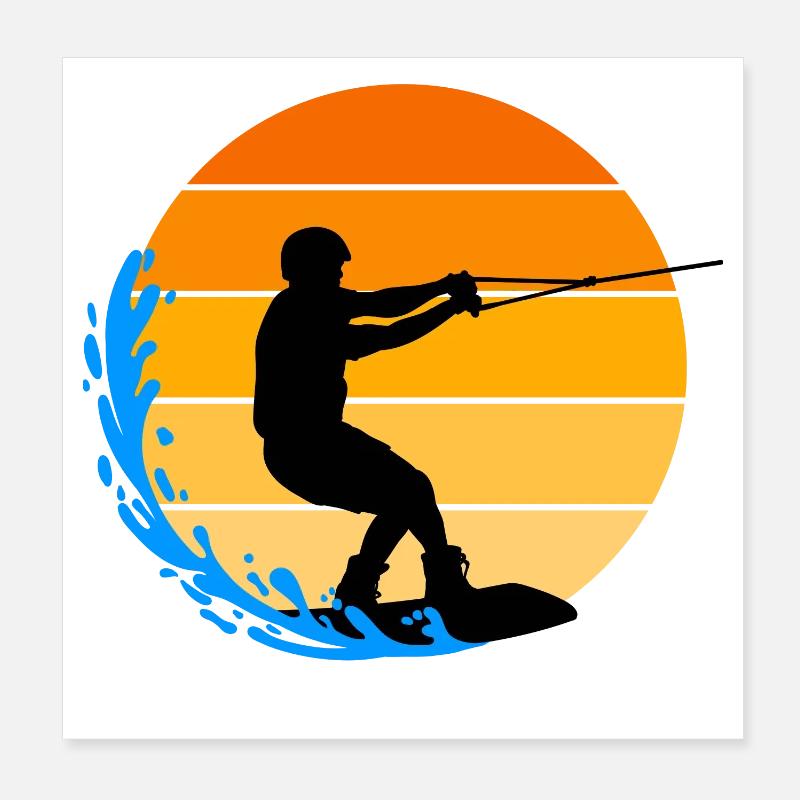 Ski nautique, Surf, Surf, Wakeboard, Cascade Poster 20 x 20 cm