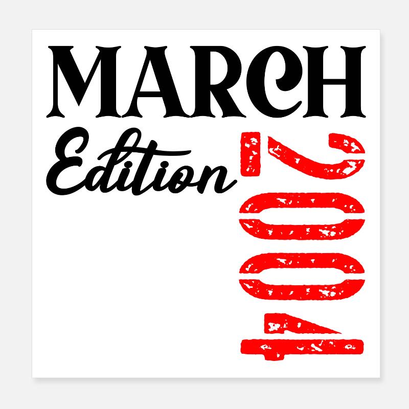 Date de naissance Mars 2004 - 21e anniversaire Poster 20 x 20 cm