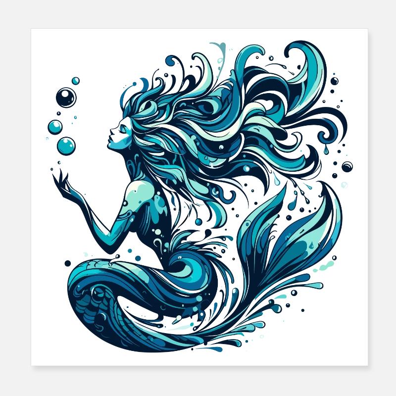 Mermaid Gift Poster 8" x 8" (20x20 cm)