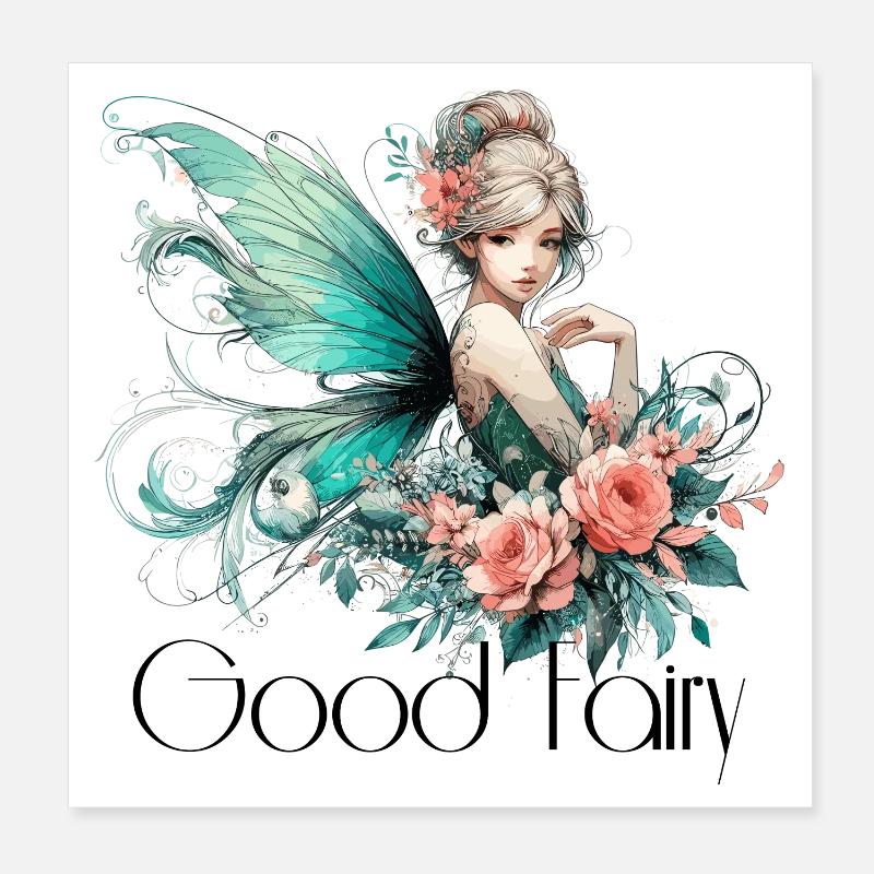 Cadeau de fée marraine Poster 20 x 20 cm