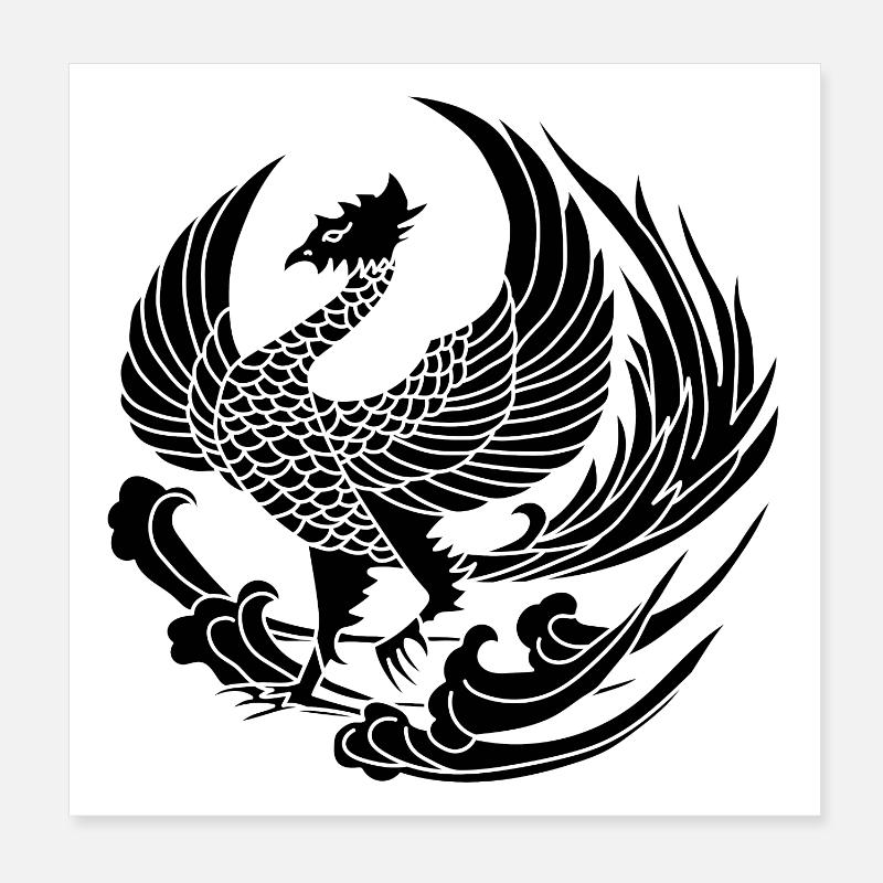 Black Phoenix Poster 8" x 8" (20x20 cm)