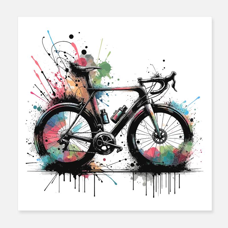 Fahrrad Sprayfarben Splash Poster 20x20 cm