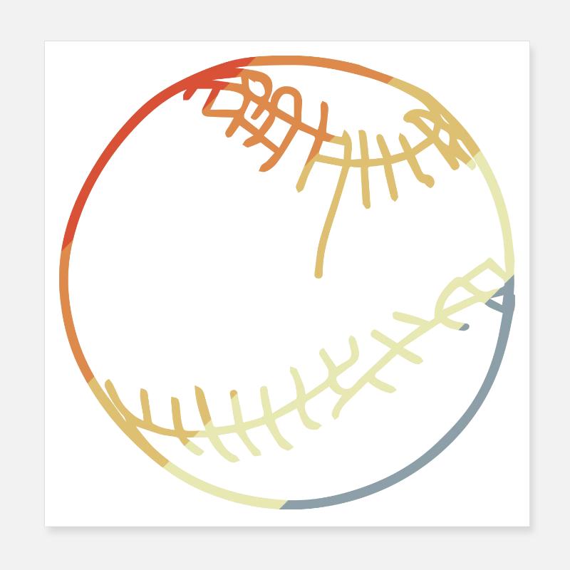 Dessin de balle de baseball Poster 20 x 20 cm