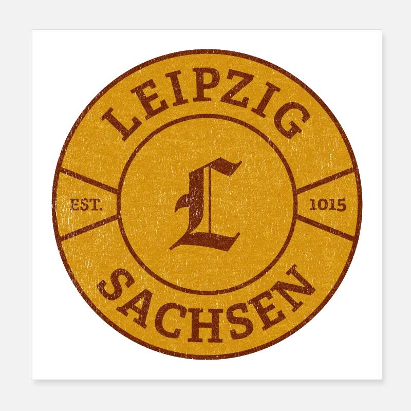 Sceau vintage de Saxe de Leipzig Poster 20 x 20 cm