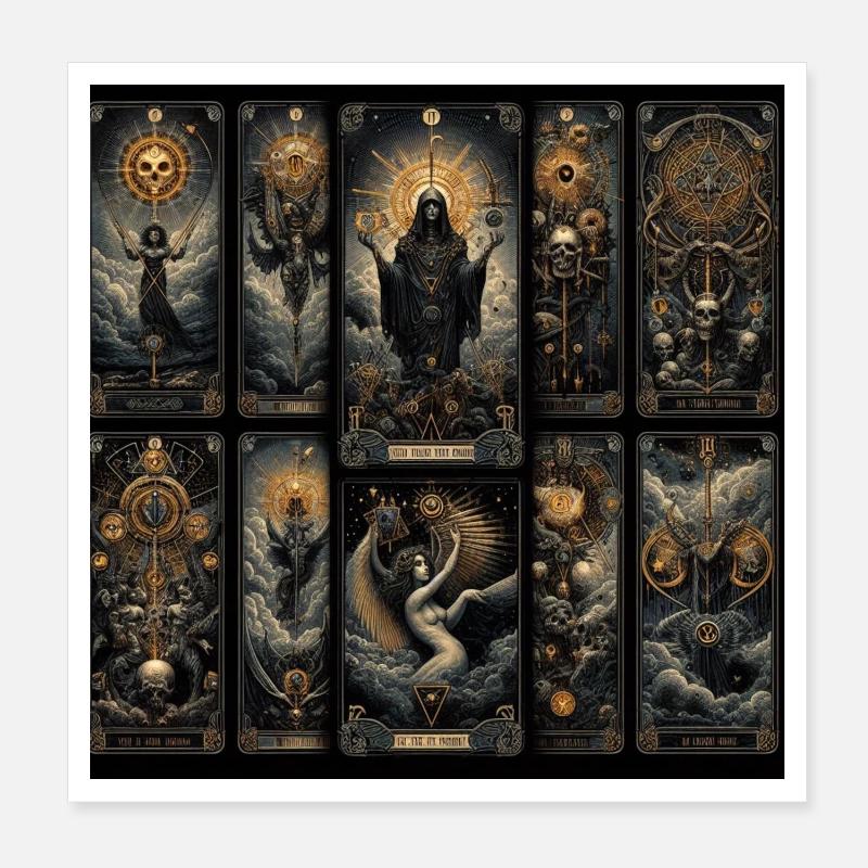 Tarot-Schatten und Engel Poster 20x20 cm