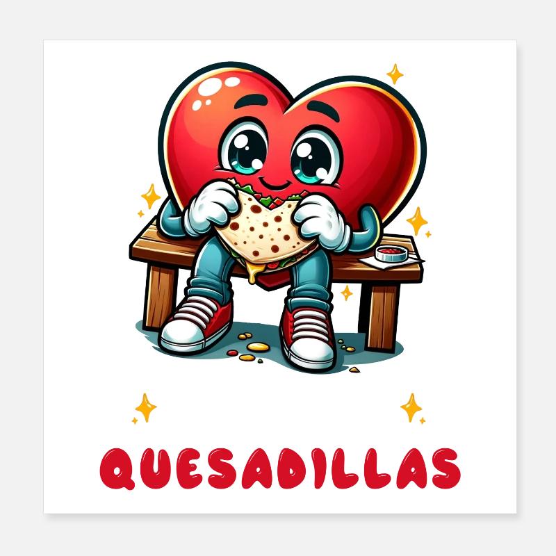 J'aime les Quesadillas Mexico Poster 20 x 20 cm