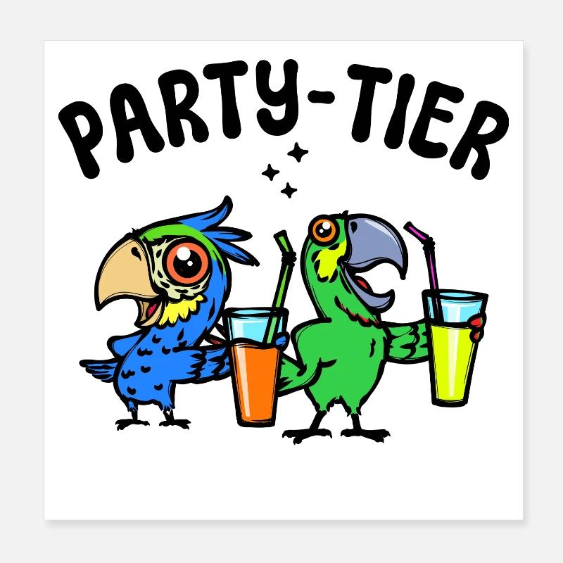 Tier Papagei Statement Zoo Dschungel Vögel Poster 20x20 cm