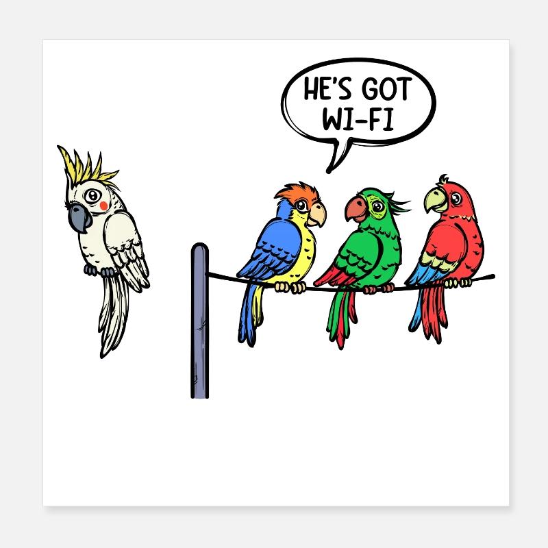Perroquet Déclaration Jungle Animal Oiseaux Zoo Poster 20 x 20 cm