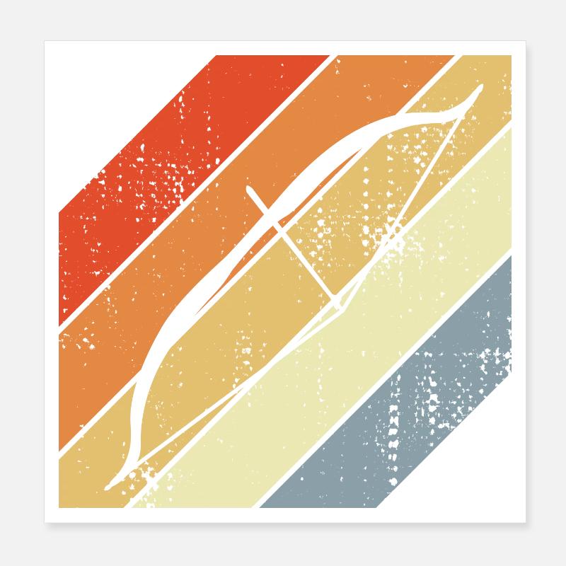 Retro Archery Poster 8" x 8" (20x20 cm)