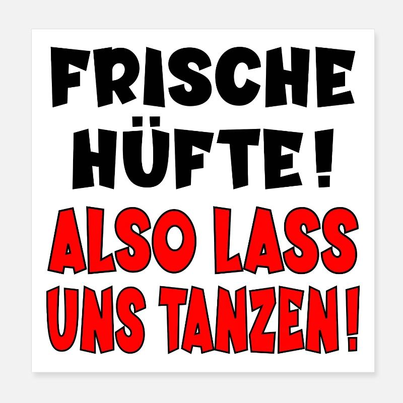 TANZEN TANZPARTNER - LUSTIGE - HÜFTE - Poster 20x20 cm - Weiß