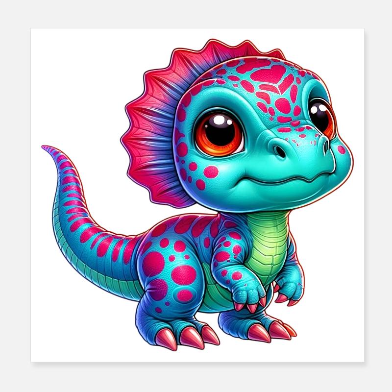 Dinosaur Poster 8" x 8" (20x20 cm)