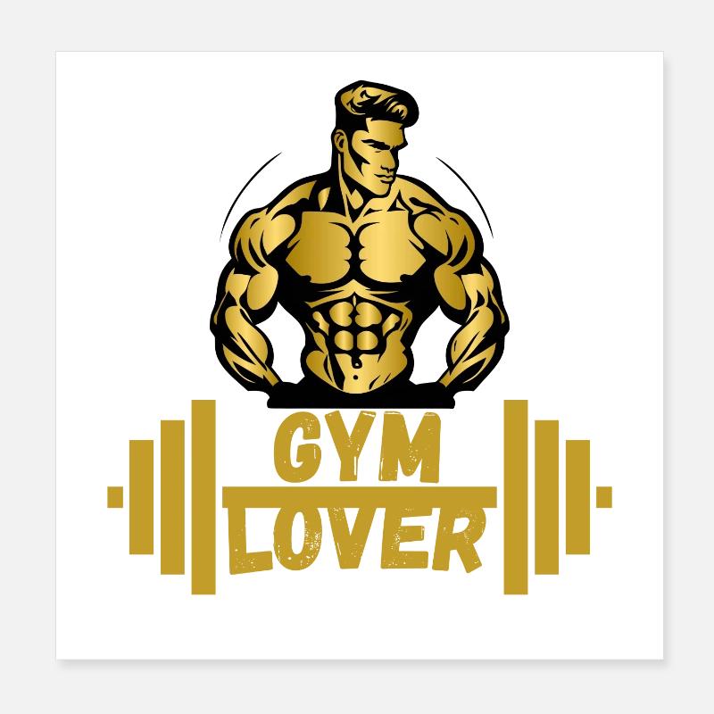 Gymlover - Poster 20x20 cm - Weiß