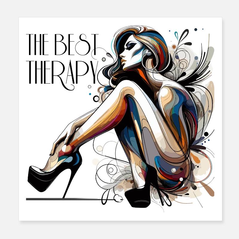 Best Therapy High Heels High Heels Gift Poster 8" x 8" (20x20 cm)