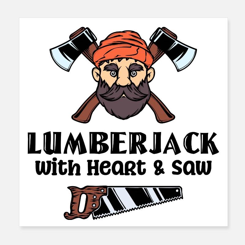 Holzarbeit Axt Holz Holzfäller Statement Poster 20x20 cm