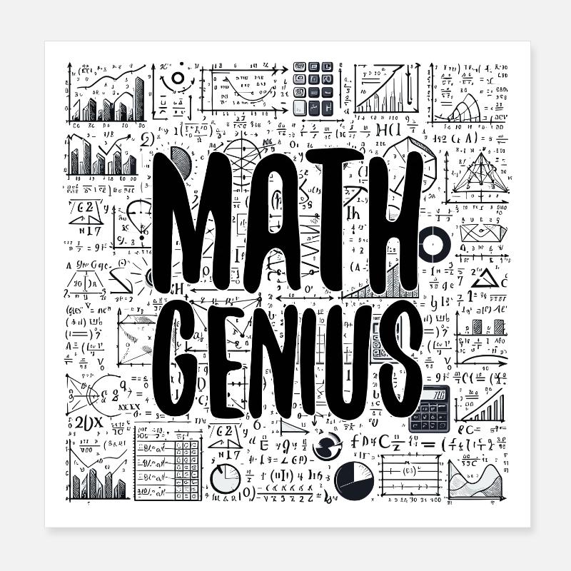 Math Genius Math Genius Math Gift Poster 8" x 8" (20x20 cm)