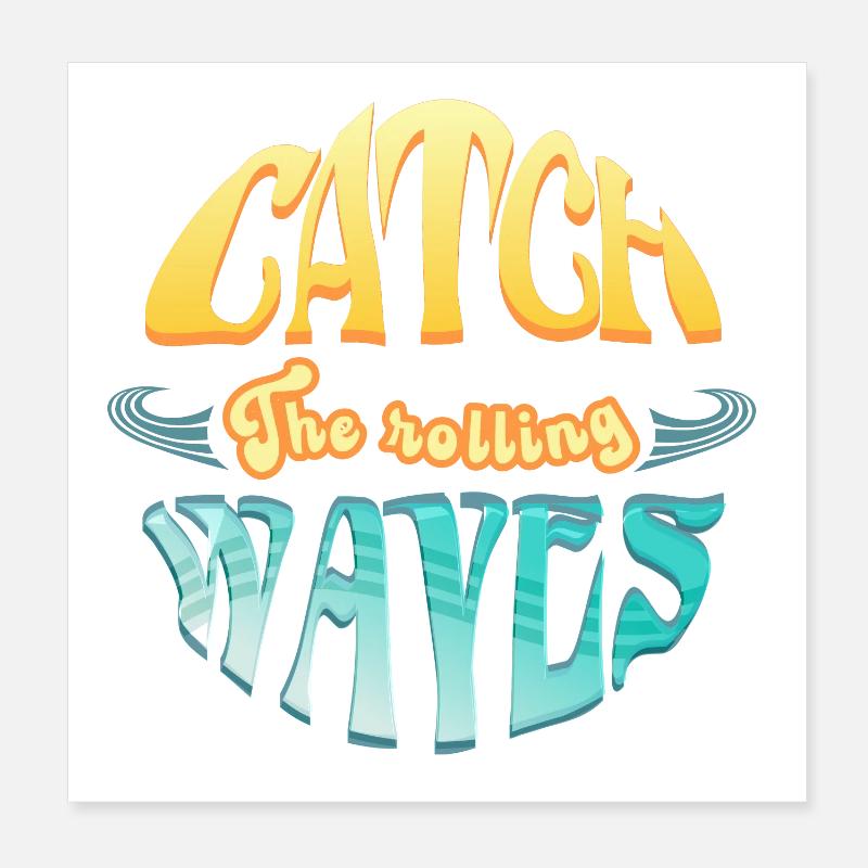 Surf et CatchTheWaves Poster 20 x 20 cm