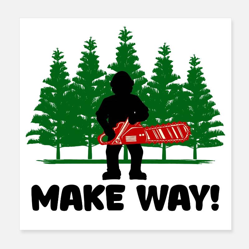 Arbre forêt bois boiseries déclaration bûcheron Poster 20 x 20 cm