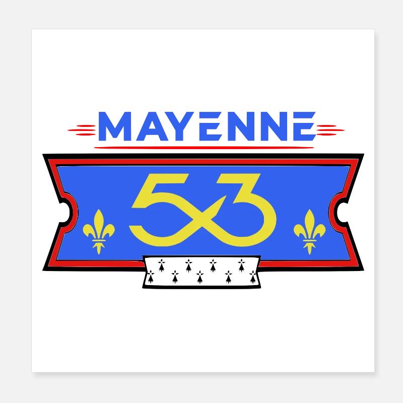 Mayenne - Poster 20 x 20 cm - blanc