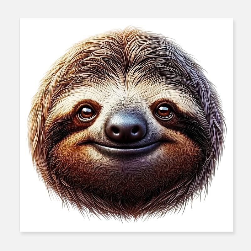Sloth Poster 8" x 8" (20x20 cm)