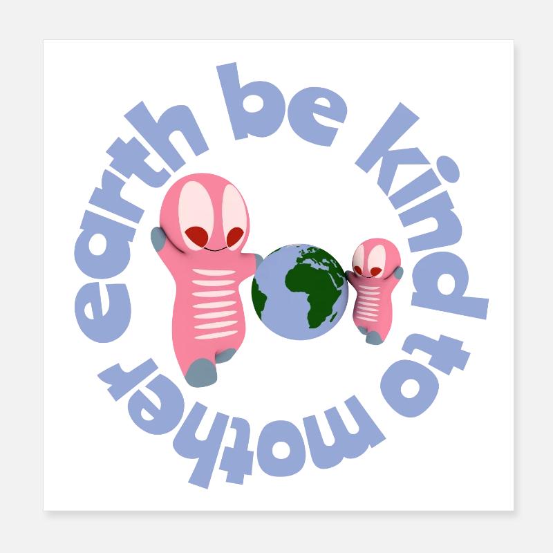 Cute kawaii figures - Poster 8" x 8" (20x20 cm) - white