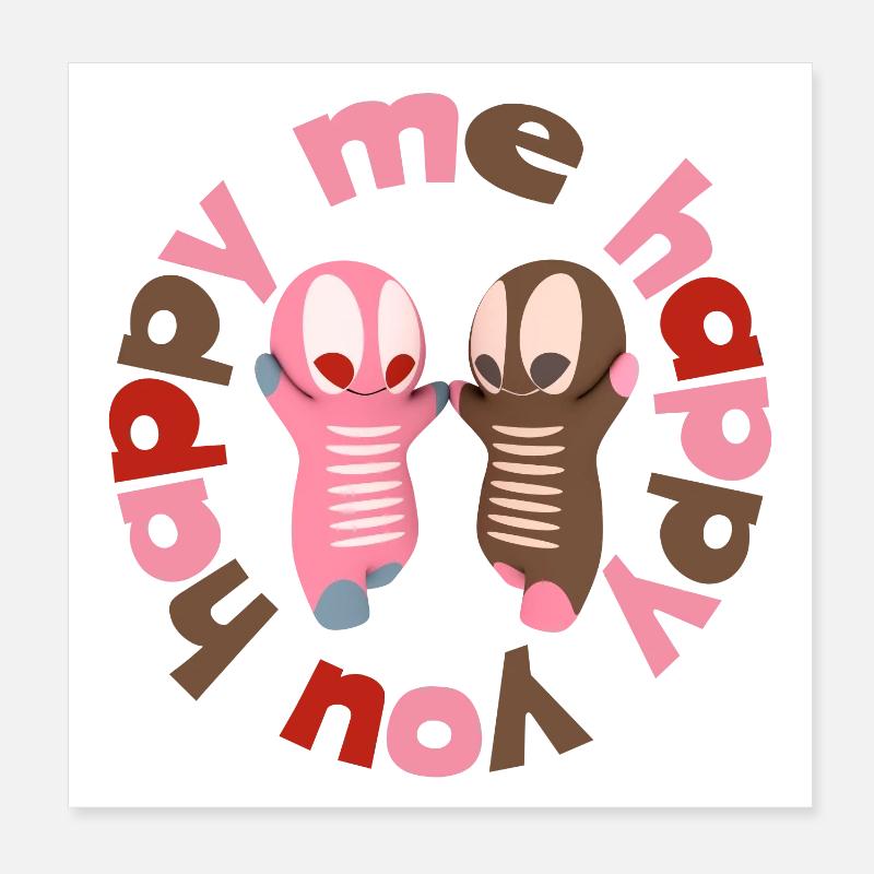 Niedliche Kawaiifigur Poster 20x20 cm
