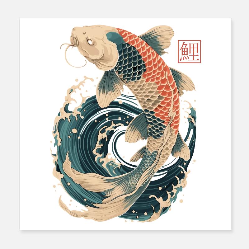 Koi Carp Poster 8" x 8" (20x20 cm)