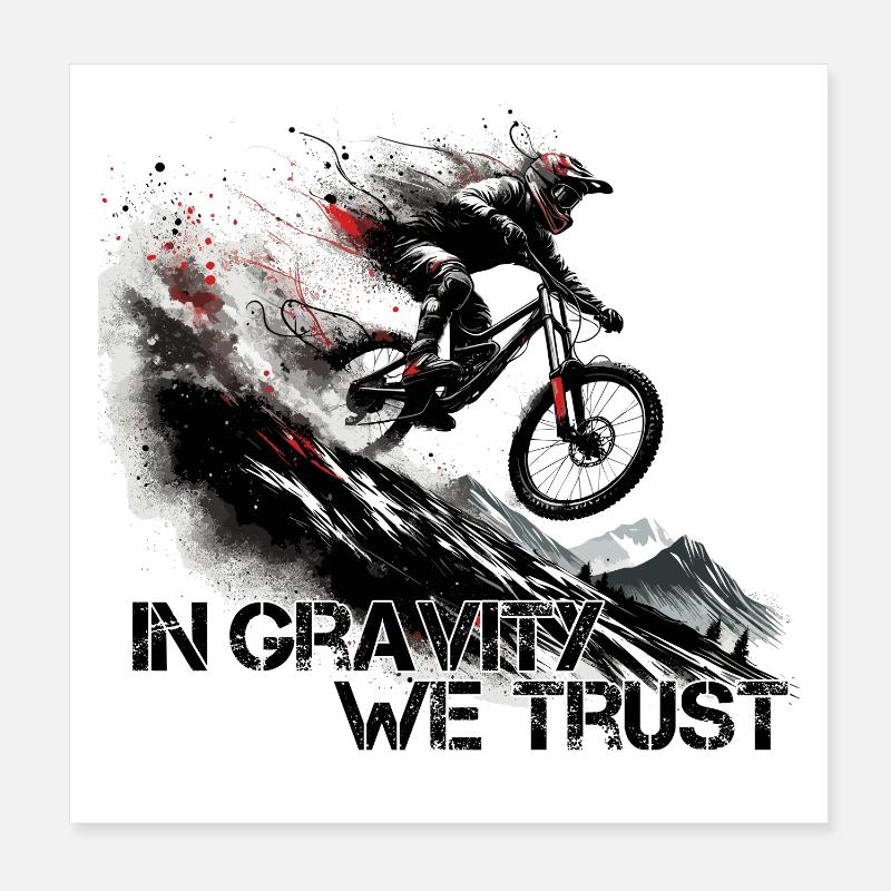 Downhill Gravity Trust MTB Gift Poster 8" x 8" (20x20 cm)