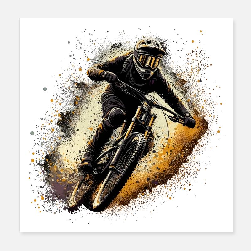 MTB Mountainbiking Mountainbiken Geschenk Poster 20x20 cm