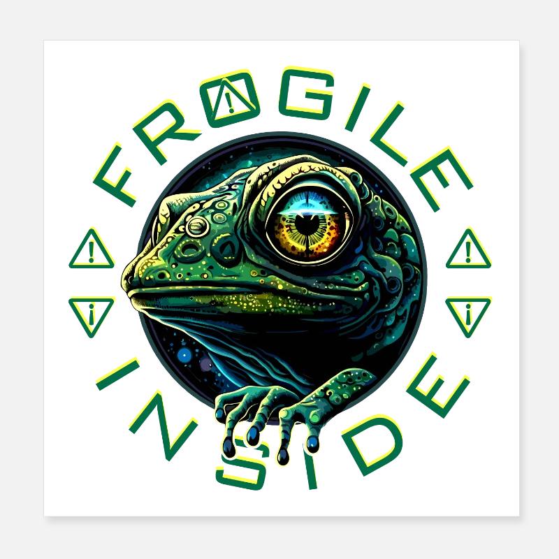 Frogile Inside - Poster 20x20 cm - Weiß
