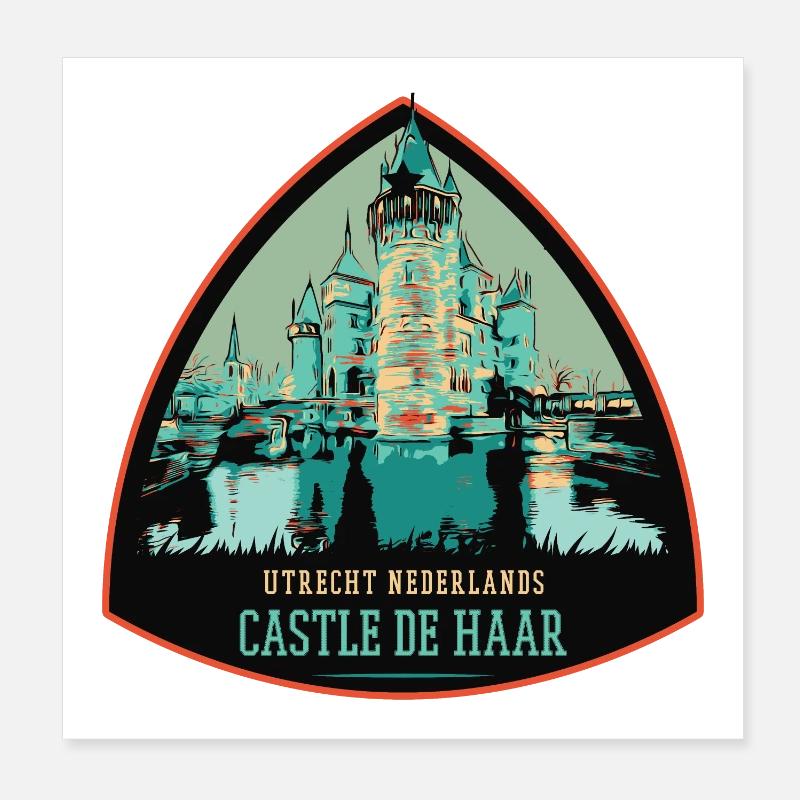 Haar Castle: Dutch Elegance Poster 8" x 8" (20x20 cm)