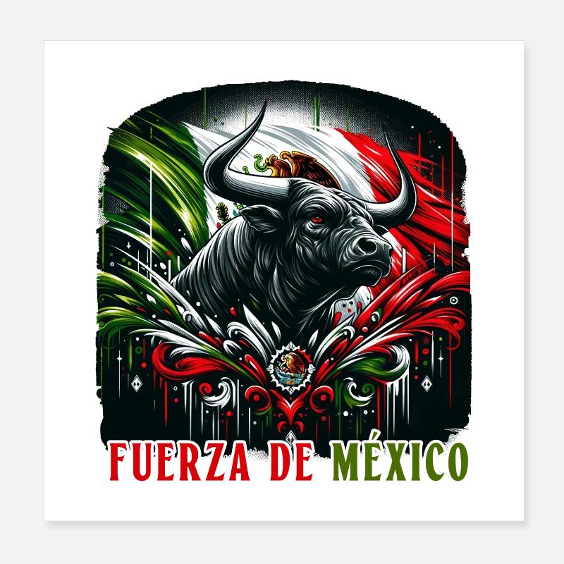 Mexiko Stierkampf Design Poster 20x20 cm