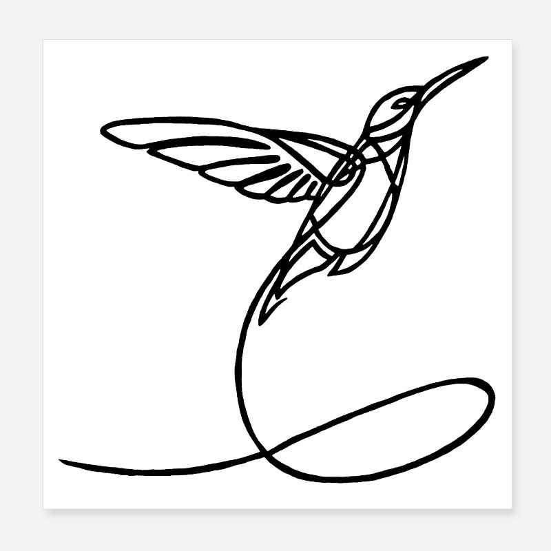 Oiseau étrange noir Poster 20 x 20 cm