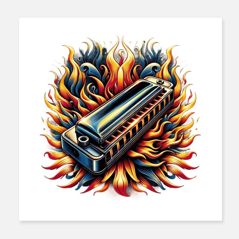 Design abstrait d'harmonica Poster 20 x 20 cm