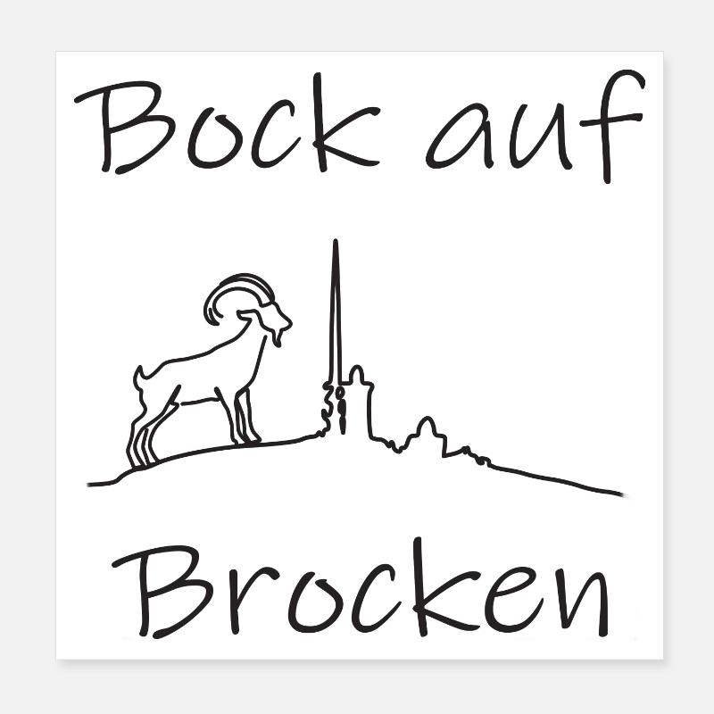 Bock auf Brocken - Harz Brocken Wandern Poster 20x20 cm