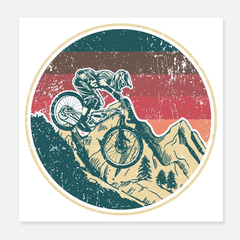 Écusson rétro VTT Poster 20 x 20 cm