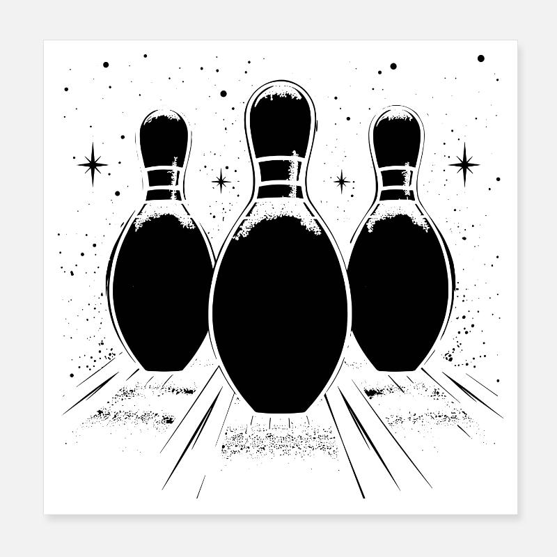 Bowling Lovers Poster 8" x 8" (20x20 cm)