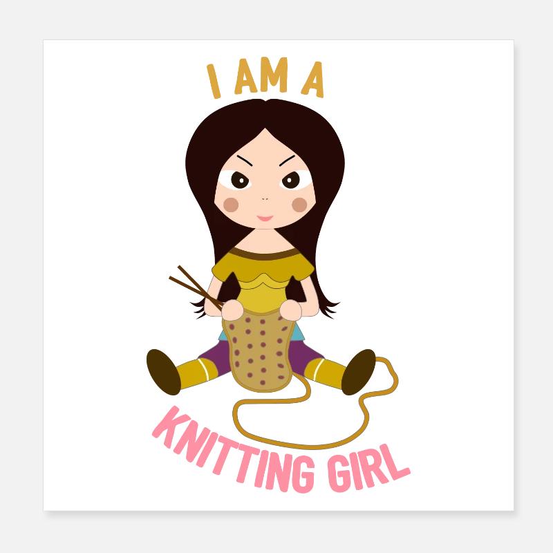 Ich bin ein Strickmädchen Poster 20x20 cm