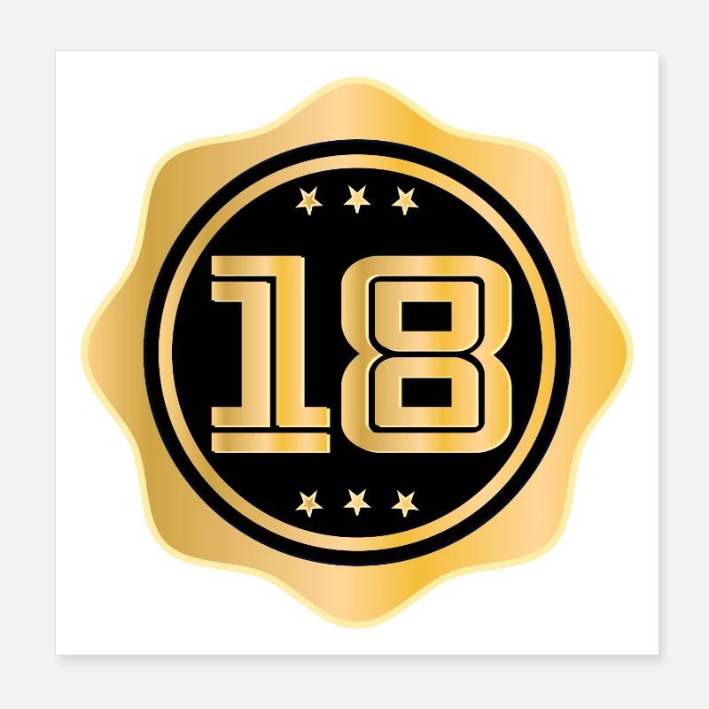 Âge de la majorité - Anniversaire 18 ans Poster 20 x 20 cm