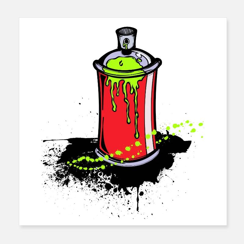 Art Street Art Drawing Graffiti Spray Can Poster 8" x 8" (20x20 cm)