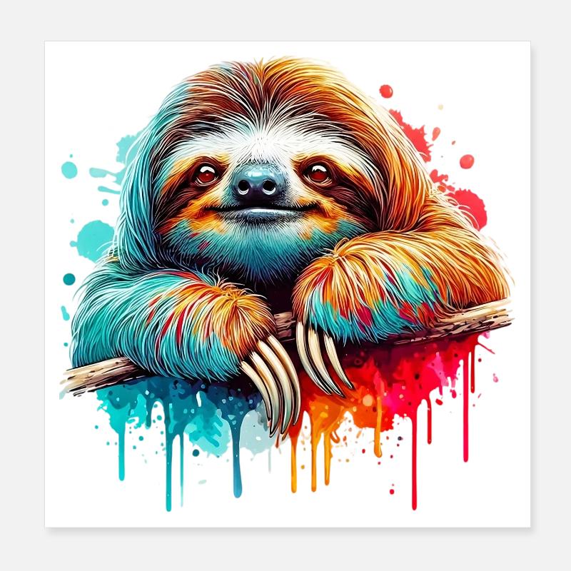 Sloth Poster 8" x 8" (20x20 cm)