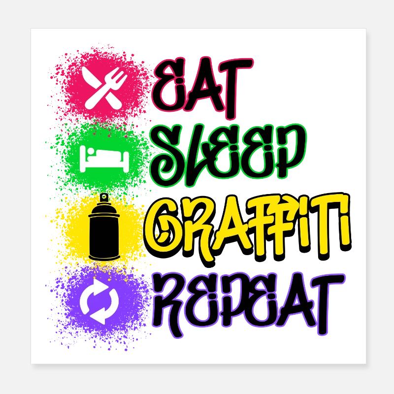 Graffiti Statement Sprayer Spraydose Kunst Poster 20x20 cm