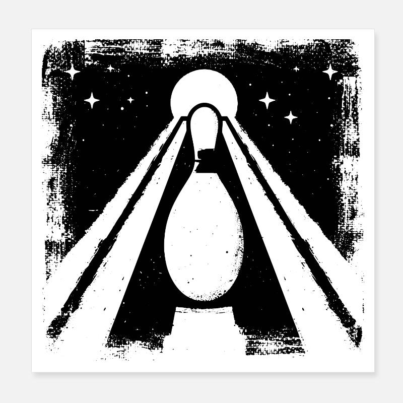 Bowling Zeichnung Poster 20x20 cm