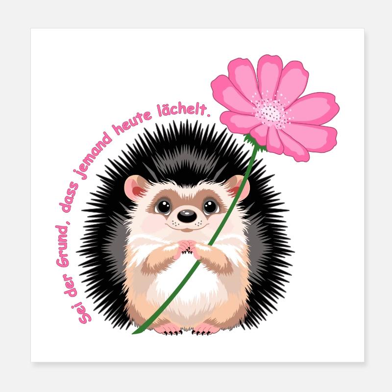 motiv_igel_text - Poster 20 x 20 cm - blanc