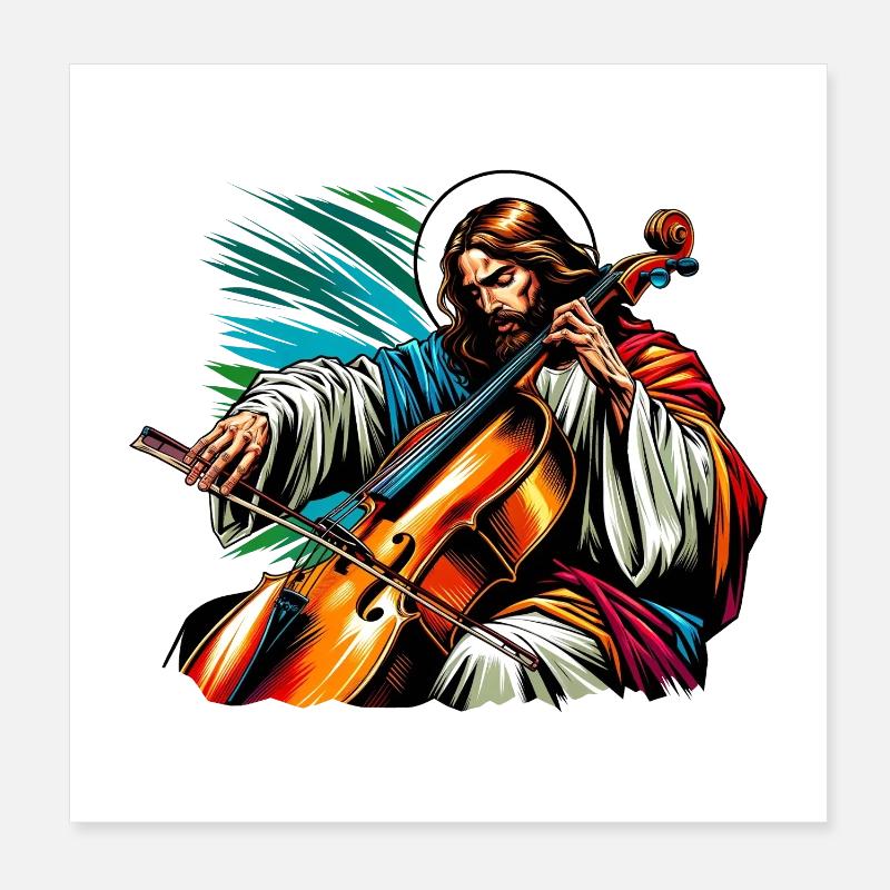 Conception musicale pour violoncelle Jesus Christ Poster 20 x 20 cm