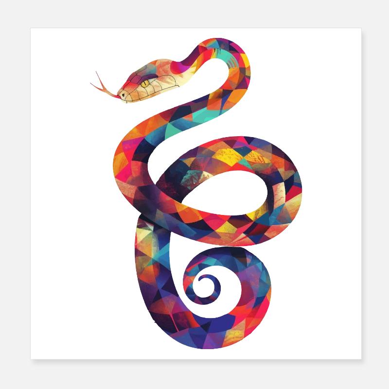 Illustration de Serpent coloré Poster 20 x 20 cm